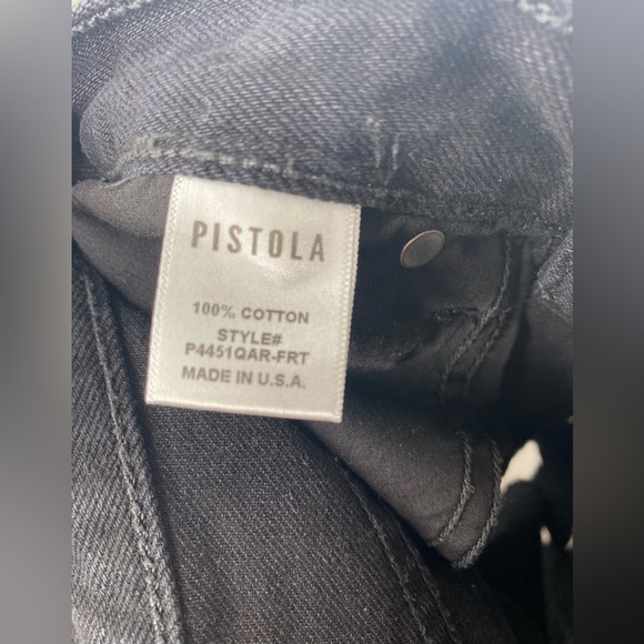 PISTOLA Black Distressed Denim Shorts - Picture 4 of 8